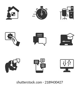 Work From Home Icons Set . Work From Home Pack Symbol Vector Elements For Infographic Web