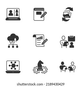 Work From Home Icons Set . Work From Home Pack Symbol Vector Elements For Infographic Web