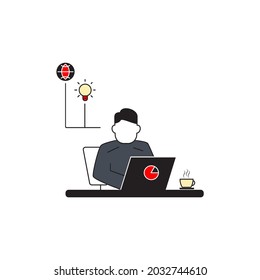 Work from home icons symbol vector elements for infographic web