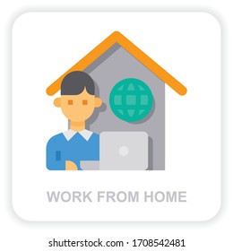 Work From Home icons for web design, book, ads, app, project etc.
