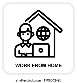 Work From Home icons for web design, book, ads, app, project etc.