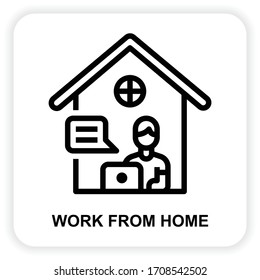 Work From Home icons for web design, book, ads, app, project etc.