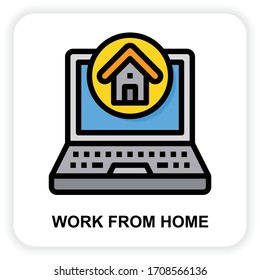 Iconos de Work From Home para diseño web, libro, anuncios, aplicación, proyecto, etc.