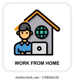 Work From Home icons for web design, book, ads, app, project etc.