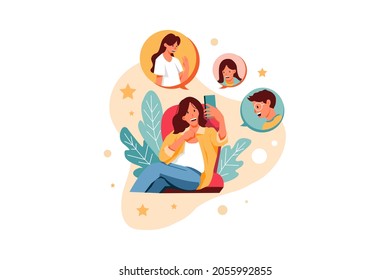 Work from Home Illustration concept. Flat illustration isolated on white background.