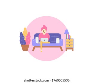 Obra de la ilustración del hogar diseño plano adecuado para la web de imágenes, banner, afiche, etc.