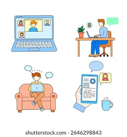 Work From Home - Illustration Icons