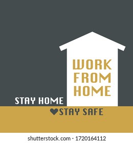 WORK FROM HOME illustrator background.