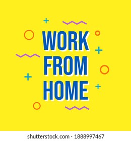 Work From Home Label Icon Badge Vector, Business Service Job from Home Icon