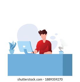 Arbeiten Sie von zu Hause aus mit Laptop