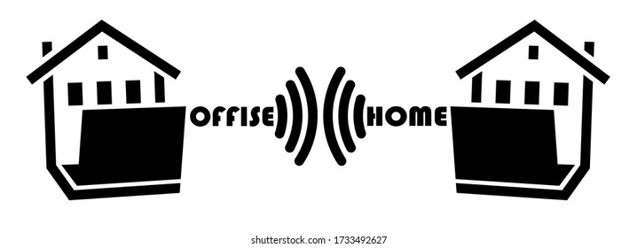 
Work at home with a laptop. The concept of remote work or work at home. Freelancer, outsourcing employee, developer or web designer. Vector
