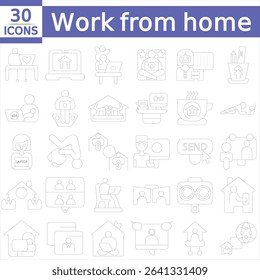 Work from home laptop set