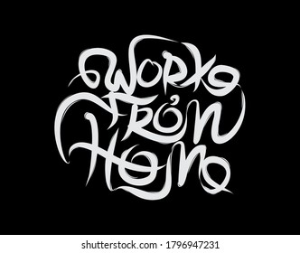 Arbeit von hausgemachtem Text auf schwarzem Hintergrund auf Vektorgrafik