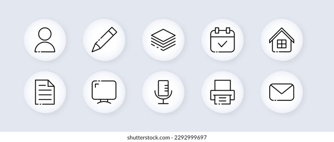 Work at home. Line icon, black, work remotely. Vector icons.