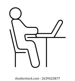Work From Home Line Icon. E-learning, Education, Teaching, Online Study Icons Editable Stroke Vector Illustration