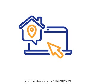 Icono de trabajo en línea principal. Signo de trabajo independiente. Símbolo de empleado de oficina remota. Elemento de diseño de calidad. Icono de inicio de trabajo de estilo de línea. Trazo editable. Vector