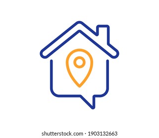 Work at home line icon. Outsource job sign. Remote office symbol. Quality design element. Line style work home icon. Editable stroke. Vector