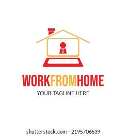 Work from home logo design with creative concept.