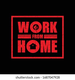 Work from home logo design. Global pandemic health warning concept