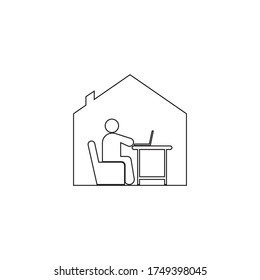 Work from home logo. Social distancing vector to use for from home activities. Work logo. Social distancing icon.