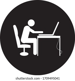 work from home logo template design illustration