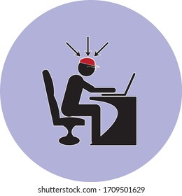 work from home logo template design illustration