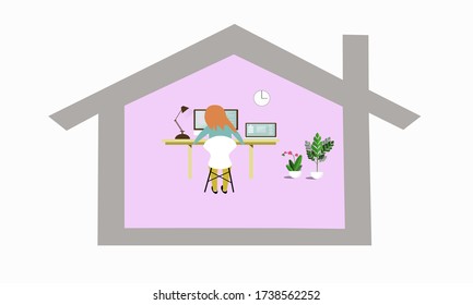 Work at home, make the house a happy place to work. Illustrations and vectors for your business.