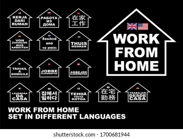 Work From Home In Multiple Language