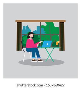 Work from home. nice vector illustration for workers, employers, freelancers etc.