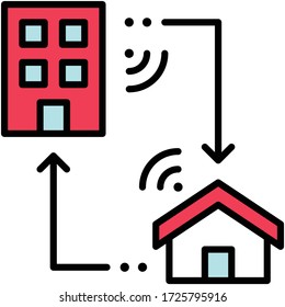 Work from home, office and house connected with wifi