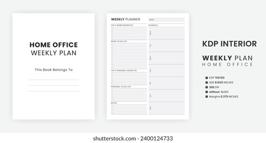 Work From Home Office Weekly Planner Printable