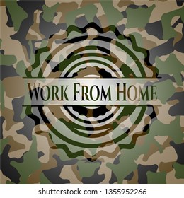 Work From Home on camouflage pattern