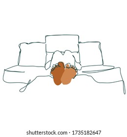 Work From Home One Line Art