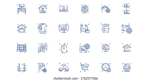 Arbeit aus Home Outline Icon Pack - Alle Elemente auf dieser Vorlage sind mit Vektorsoftware editierbar
