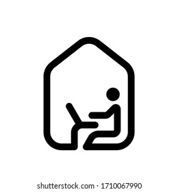 Símbolo de símbolo de icono de vector de esquema doméstico