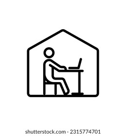 work at home outline vector icon isolated on white. work at home stock vector icon for web, mobile app and ui design