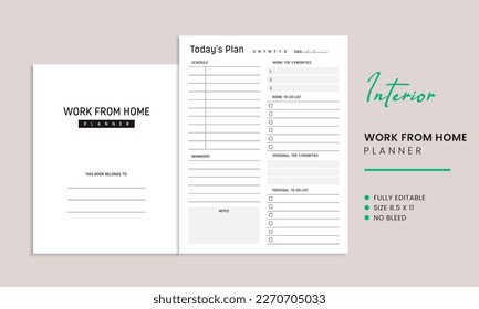 Work From Home Planner Kdp Interior Template