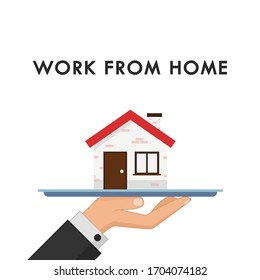 Obra de diseño de afiches caseros. Trabajar con el diseño del logotipo doméstico. casa de negocios.