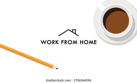Work from home poster design. Work from home logo design.