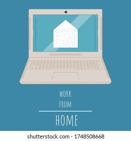 Arbeiten Sie von zu Hause Poster. Home Office - Vektorgrafik