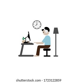 Work at home. Professional work at home computer. For freelancers icons or symbols