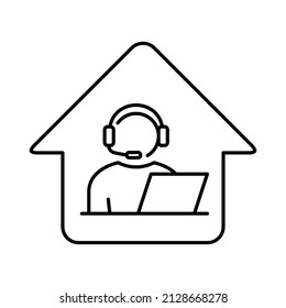 Work at home. Professional working on computer at home. Social distancing concept.