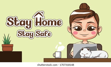 work from home. quarantine at home.