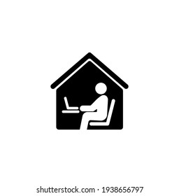 Work From Home, Remote Work, Home Office Simple Icon Vector Illustration