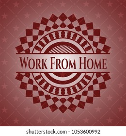 Work From Home retro red emblem