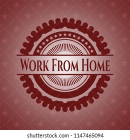 Work From Home retro red emblem