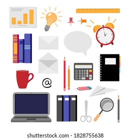 work home set on the white background