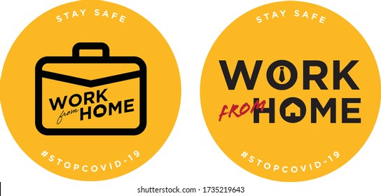 work from home signage icon