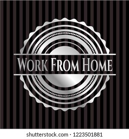 Work From Home silvery badge or emblem