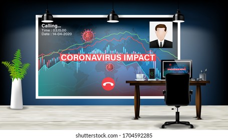  Arbeiten von zu Hause und soziales Distanzierungskonzept. Covid-19-Virus und Coronavirus-Schutz vor einer Pandemie. Vektorillustration-Illustration im Design.